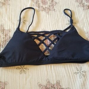 LSPACE navy bikini top small NWT